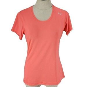 Under Armour Women's Peach Medium Scoop Neck Athletic Top Size Medium‎